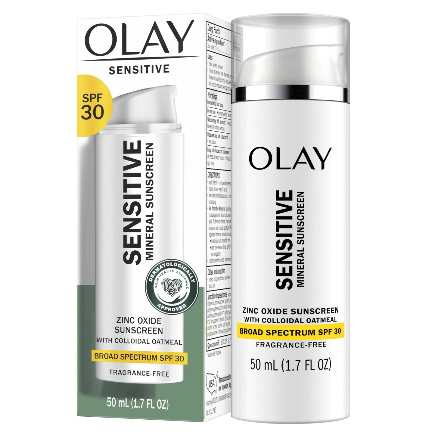 OLAY Sensitive Mineral Sunscreen SPF30 – Zinc Oxide, 50ml