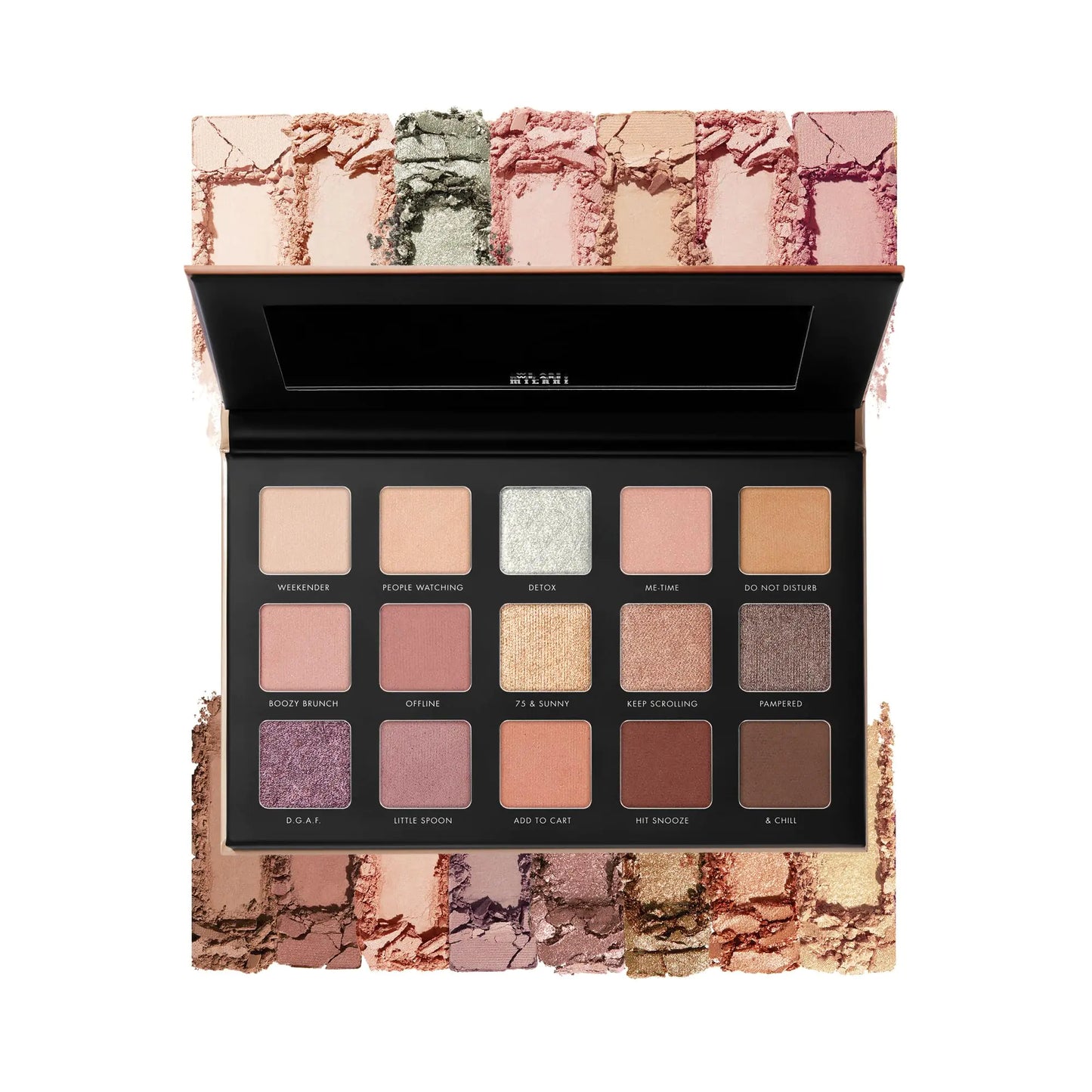 Milani Gilded Nude Eyeshadow Palette, 15 Natural Hyper-Pigmented Shades