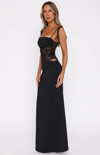 Compliment Me Sheer Lace Maxi Dress, Wine Red