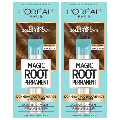 L’Oréal Paris Magic Root Permanent Hair Color Kit, Light Golden Brown (2 Pack)