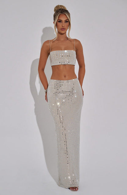 Always Her Sequin Maxi Dress - Silver