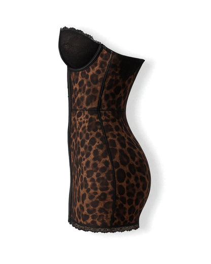 Leopard Print Corset Mini Dress