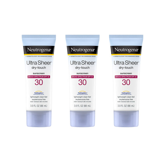 Neutrogena Ultra Sheer SPF 30 Sunscreen Lotion – 3-Pack, 3oz Each