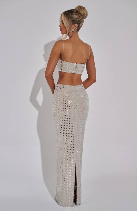 Always Her Sequin Maxi Dress - Silver