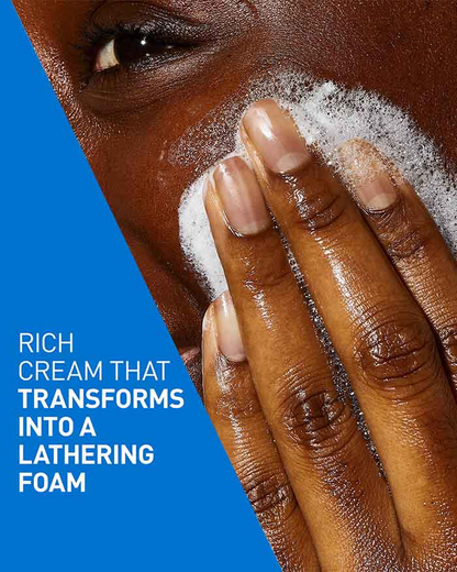 CeraVe Hydrating Cream-to-Foam Cleanser 8oz, Hyaluronic Acid & Ceramides for Dry & Sensitive Skin