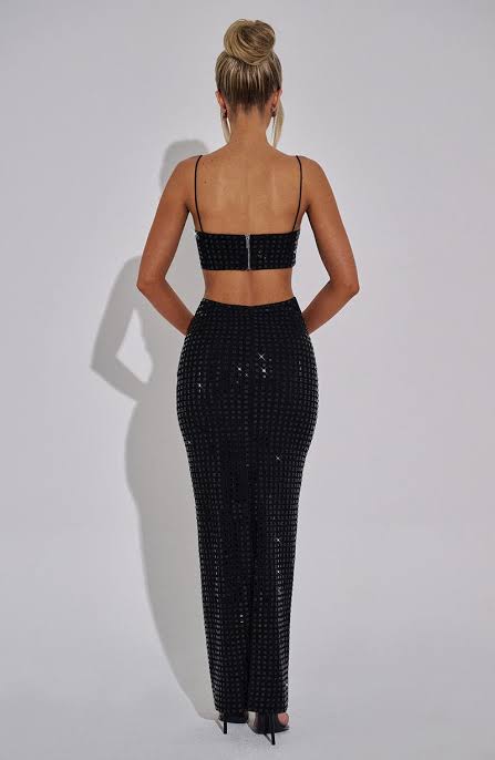 Always Her Sequin Maxi Dress - Silver