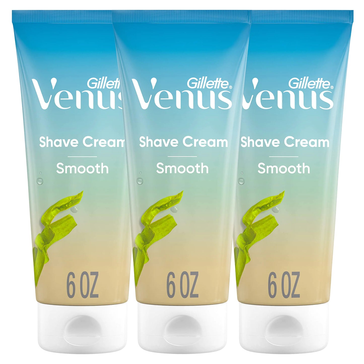 Gillette Venus Smooth + Olay Shaving Cream for Women – 3 Pack, 6oz