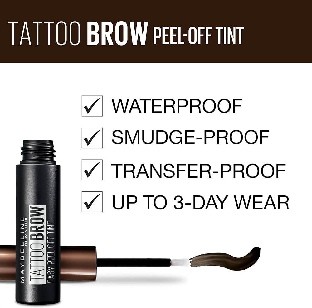 Maybelline New York Brow Tattoo Longlasting Tint - Dark Brown, 4.9 ml