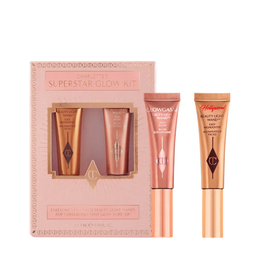 Charlotte Tilbury Superstar Glow Kit, Mini Beauty Light Wand Gift Set  - Spotlight & Pinkgasm