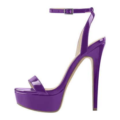 Purple Patent Leather Platform Stiletto Heels