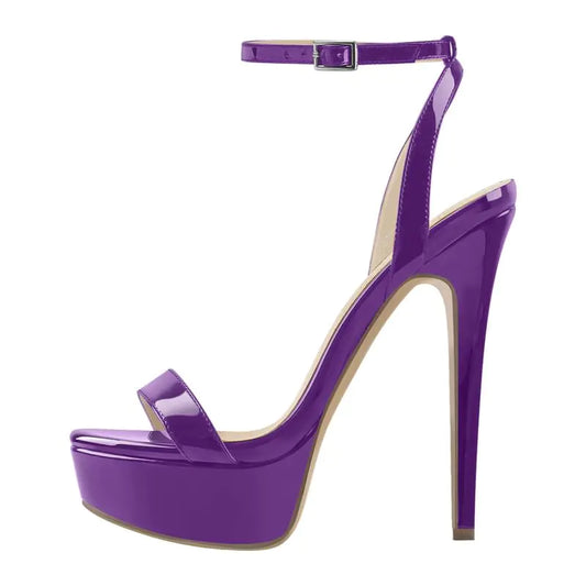 Purple Patent Leather Platform Stiletto Heels