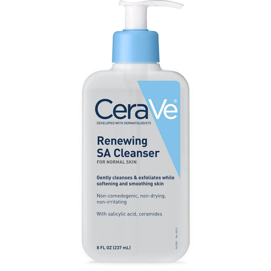 CeraVe SA Cleanser with Salicylic Acid, Hyaluronic Acid, Niacinamide & Ceramides - BHA Exfoliant for Face