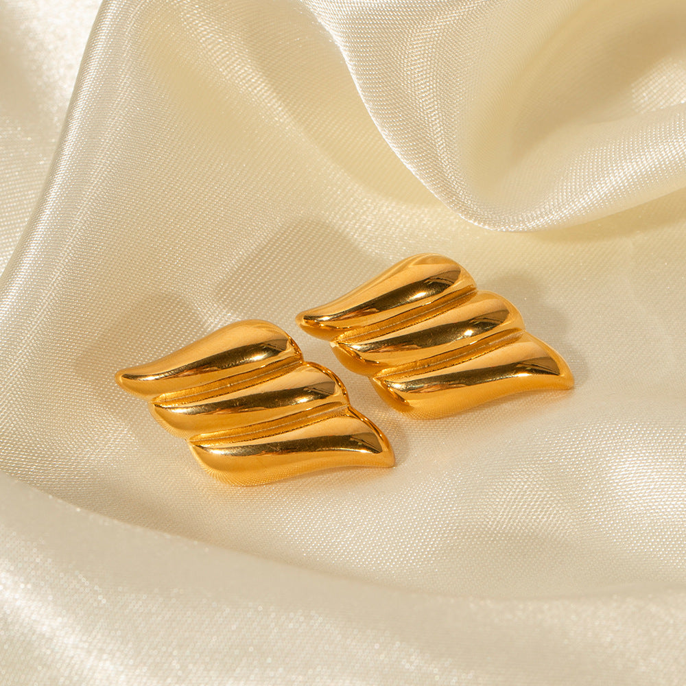 18K Gold Plated Stainless Steel Vintage Earrings