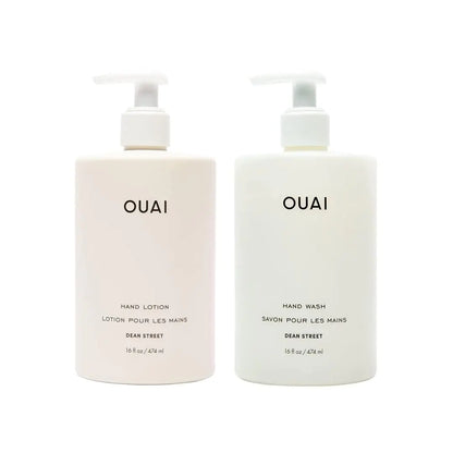 OUAI Hand Wash & Lotion Set Dean Street Scent, Moisturizing & Exfoliating 16 fl oz Each