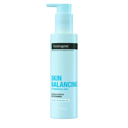 Neutrogena Skin Balancing Gel Cleanser – 2% PHA, Softening Face Wash for Normal & Combo Skin