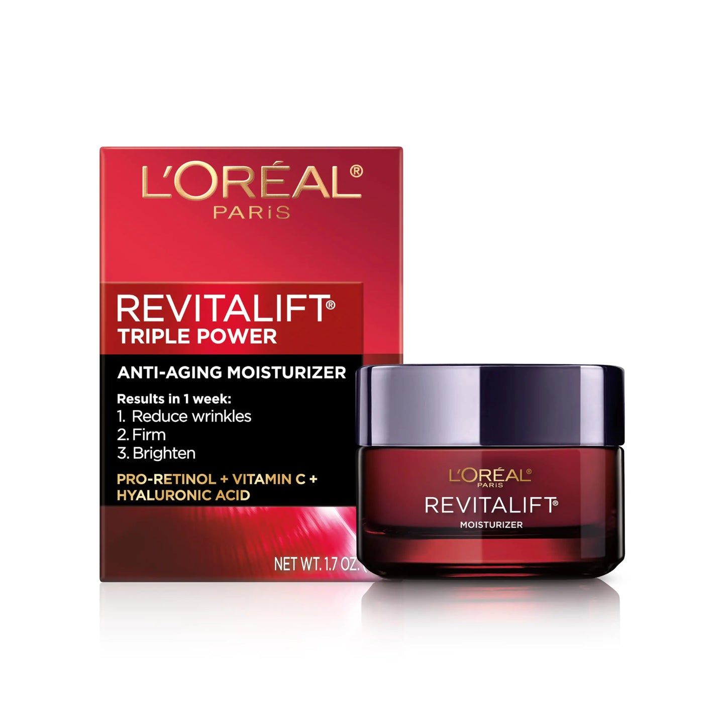 Revitalift Triple Power Anti-Aging Face Moisturizer, Pro Retinol, Hyaluronic Acid & Vitamin C