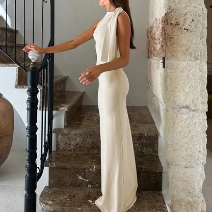 One-Shoulder Asymmetrical Maxi Evening Dress