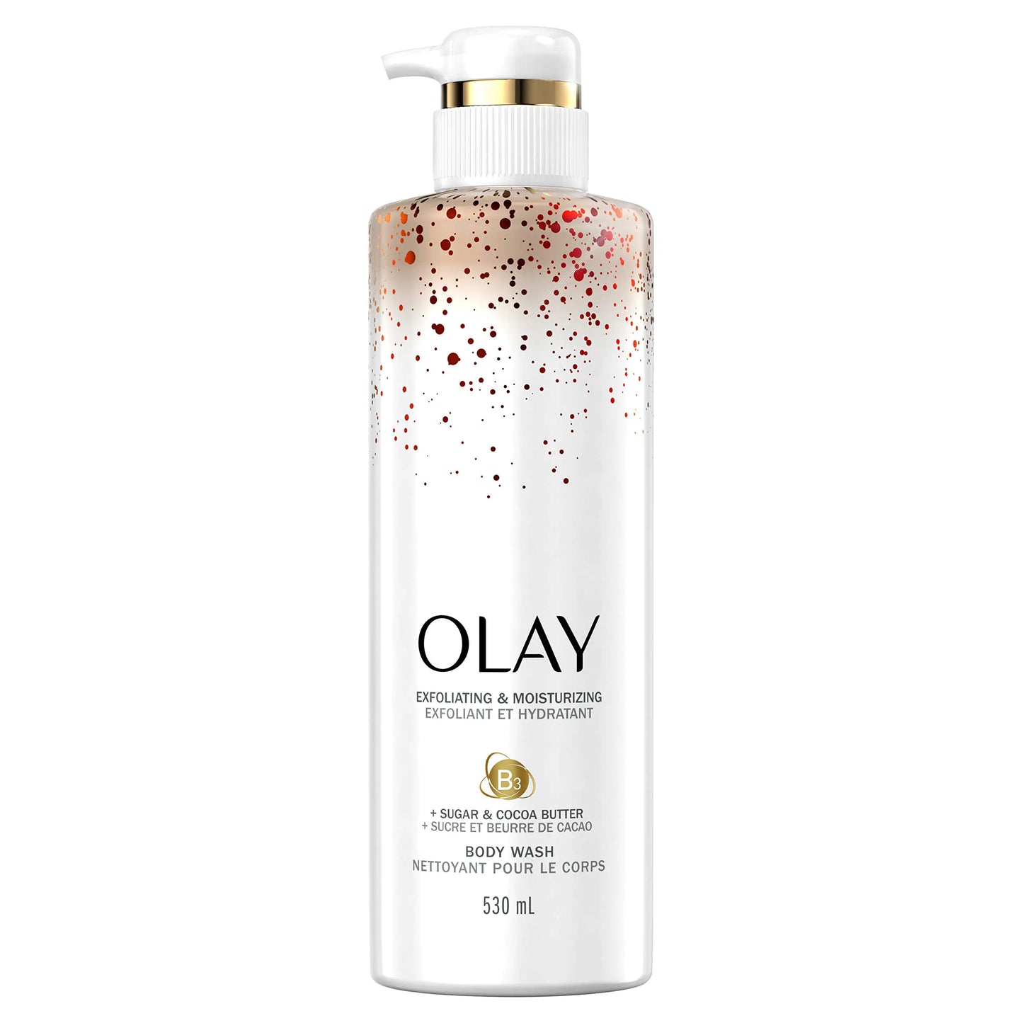 Olay Sugar & Cocoa Butter Exfoliating Body Wash with Vitamin B3, 17.9 fl oz