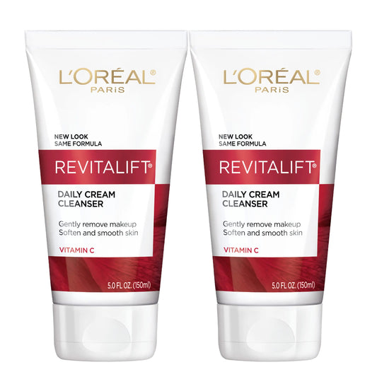 L’Oréal Paris Revitalift Radiant Smoothing Cream Cleanser, Set of 2