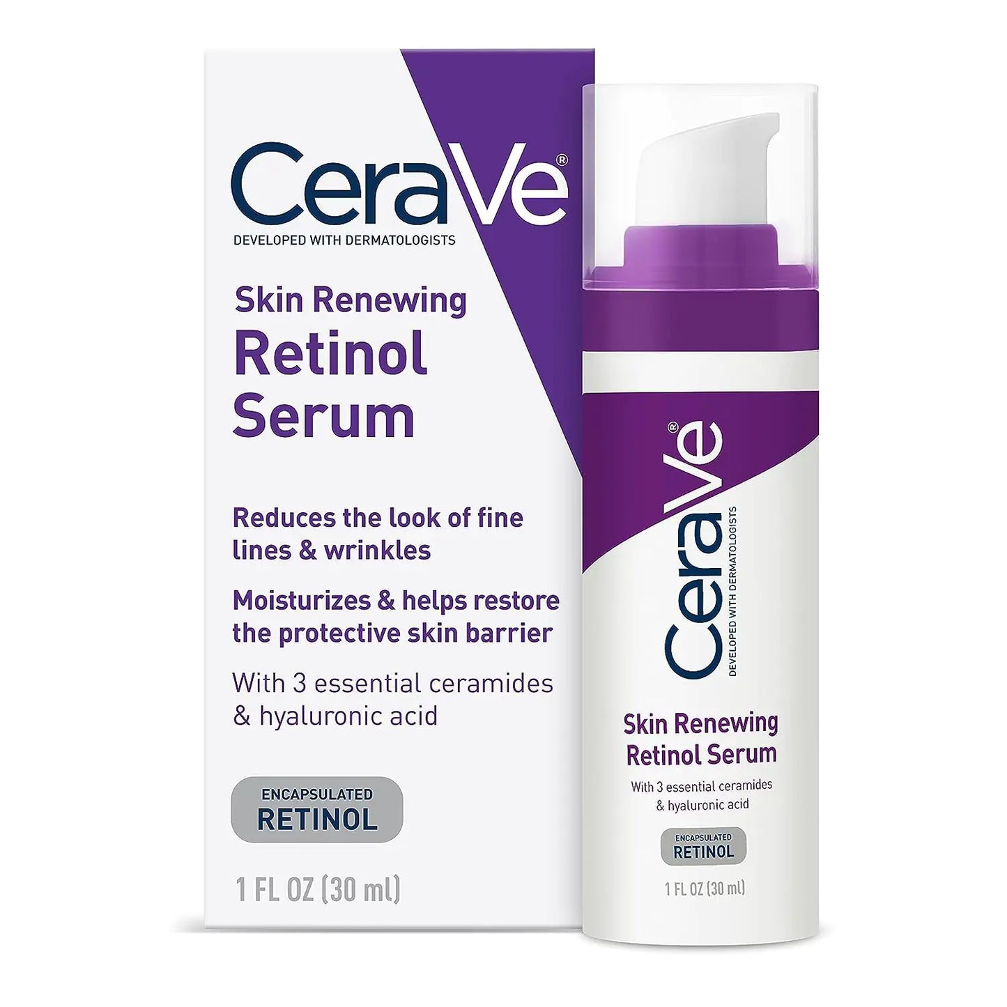 CeraVe Anti-Aging Retinol Serum – Encapsulated Retinol, Hyaluronic Acid & Niacinamide, 1 oz