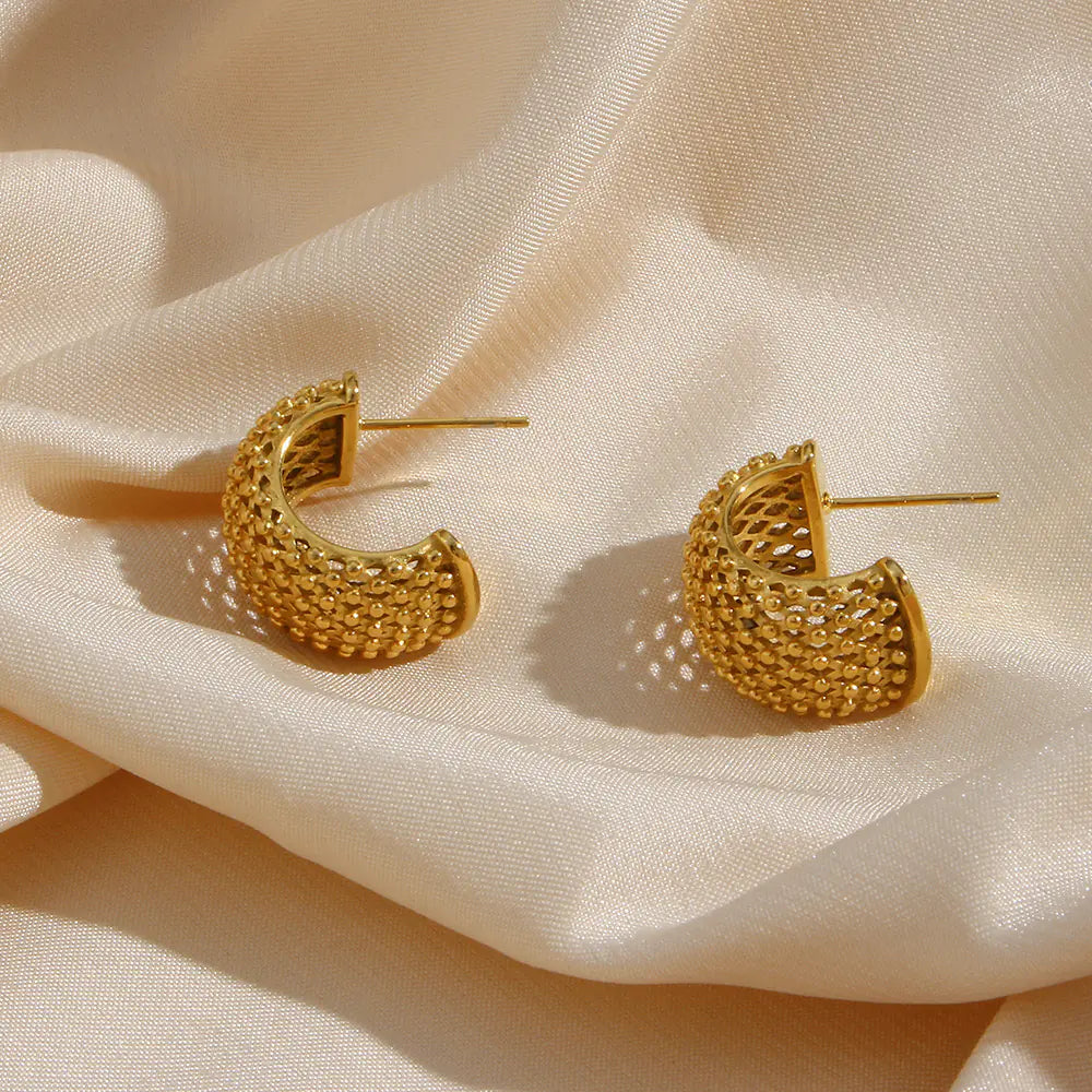 Minimalist 18K Gold Plated Stainless Steel Earrings