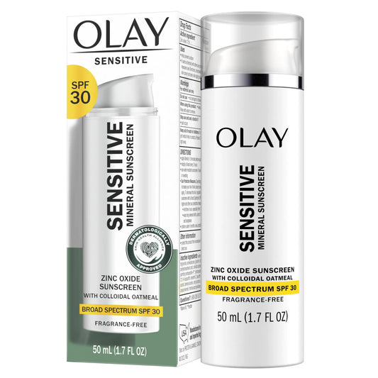 OLAY Sensitive Mineral Sunscreen SPF30 – Zinc Oxide, 50ml