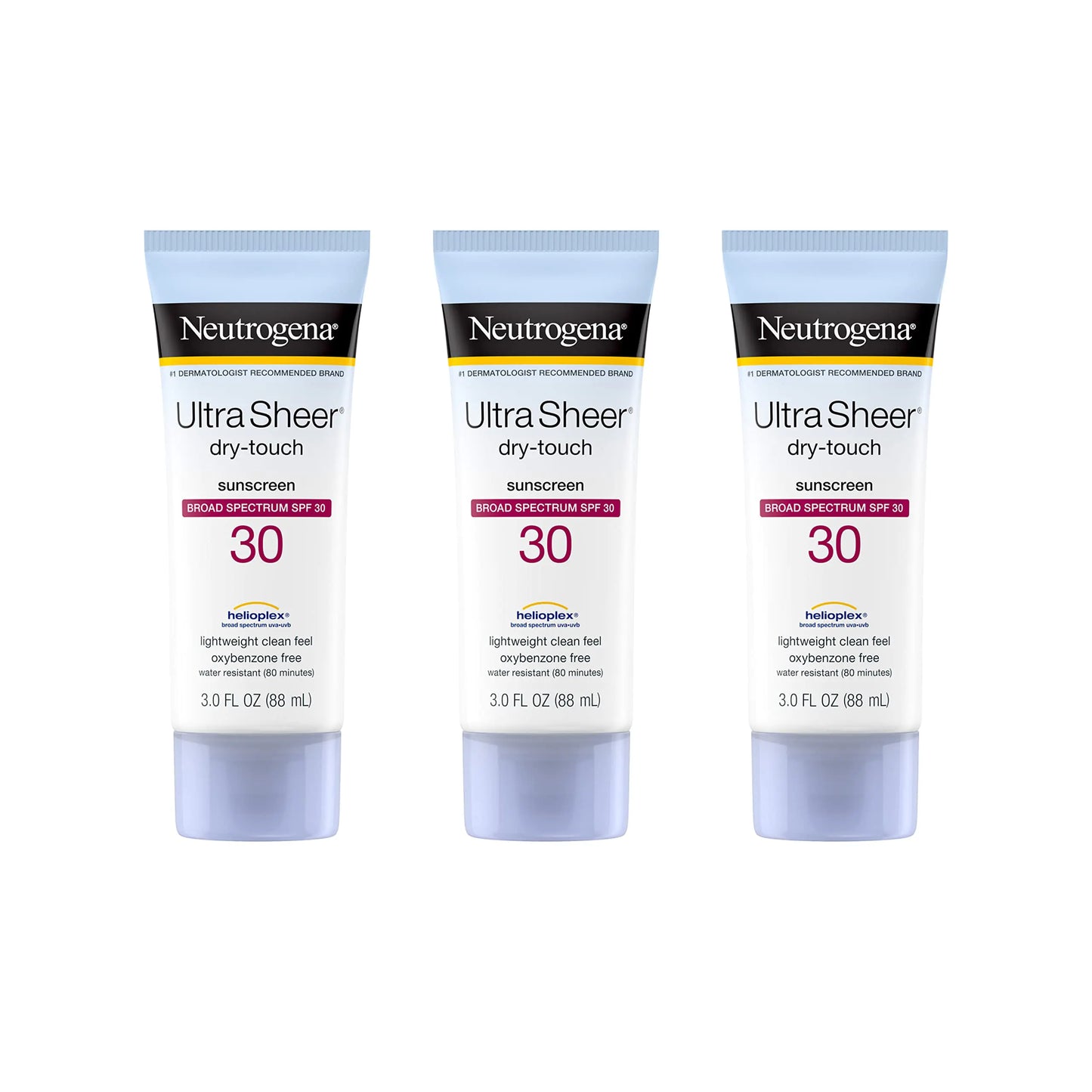 Neutrogena Ultra Sheer SPF 30 Sunscreen Lotion – 3-Pack, 3oz Each