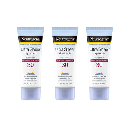 Neutrogena Ultra Sheer SPF 30 Sunscreen Lotion – 3-Pack, 3oz Each