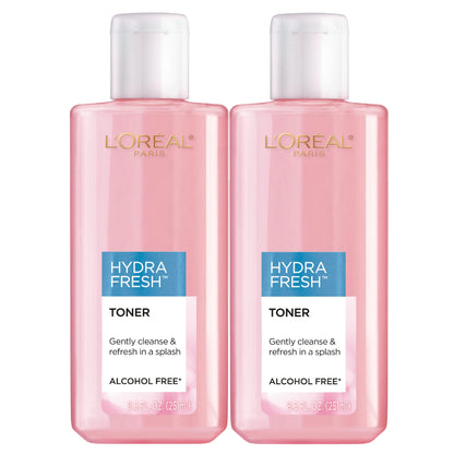 L’Oréal Paris HydraFresh Toner – Alcohol-Free with Pro-Vitamin B5, 2 Pack