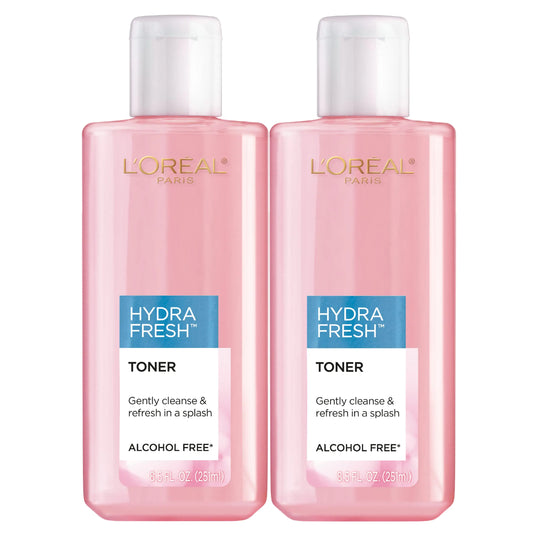 L’Oréal Paris HydraFresh Toner – Alcohol-Free with Pro-Vitamin B5, 2 Pack