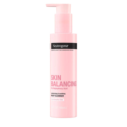Neutrogena Skin Balancing Milky Cleanser – 2% PHA Face Wash for Dry & Sensitive Skin, 6.3oz