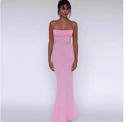 Carie Pink Bodycon Maxi Dress