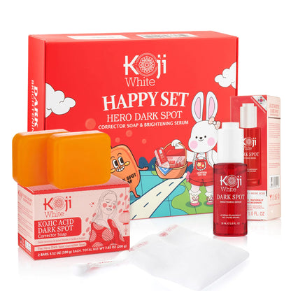 Koji White Dark Spot Corrector Soap & Brightening Serum Set