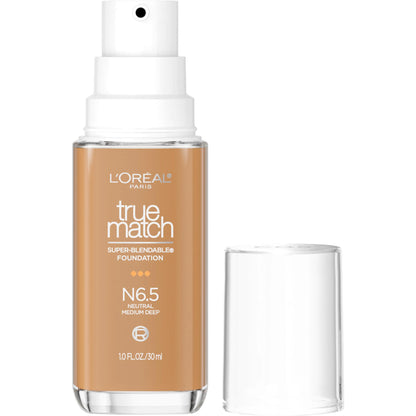 L’Oréal Paris True Match Super-Blendable Liquid Foundation, N6.5 Medium Deep