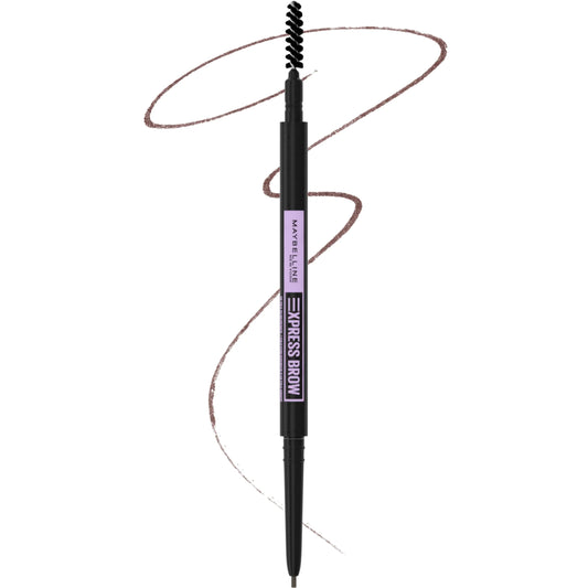 Maybelline Express Brow Ultra Slim Brow Pencil with Precision Tip and Spoolie, Medium Brown