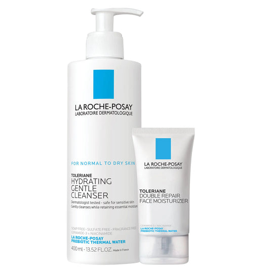 La Roche-Posay Toleriane Skin Care Set, Cleanser & Moisturizer with Niacinamide