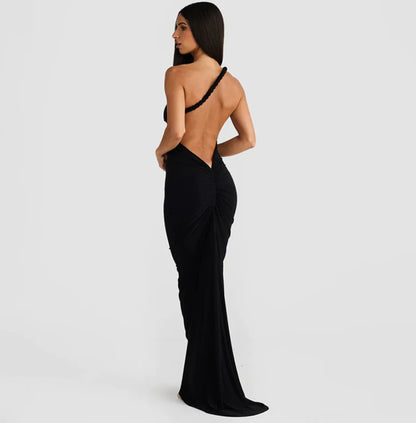 Maia Versatile Neckline Maxi Dress, Black